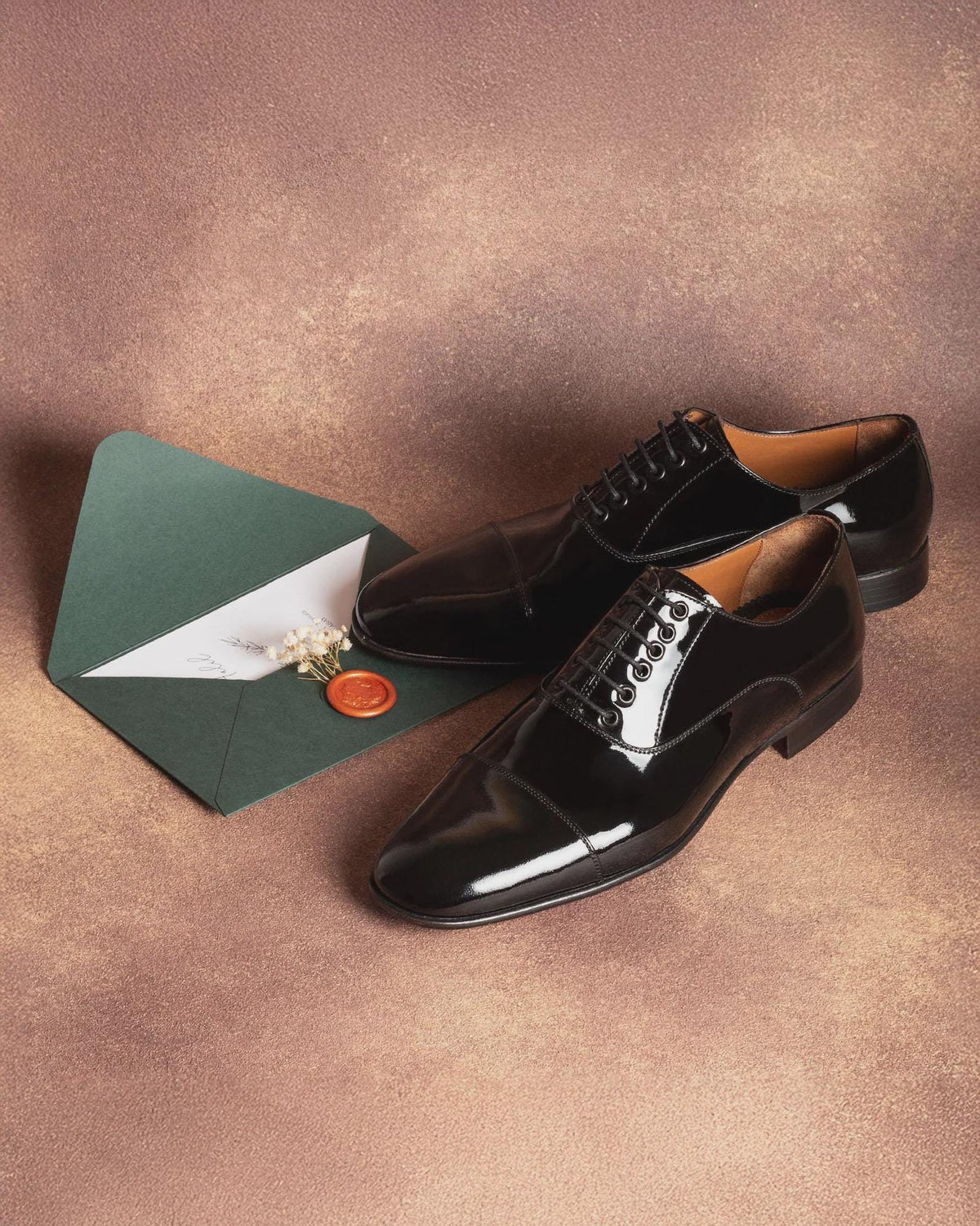 Handmade shoes Black Patent Leather mens Oxford Shoes, Blake Stitched Tuxedo Dress Shoes