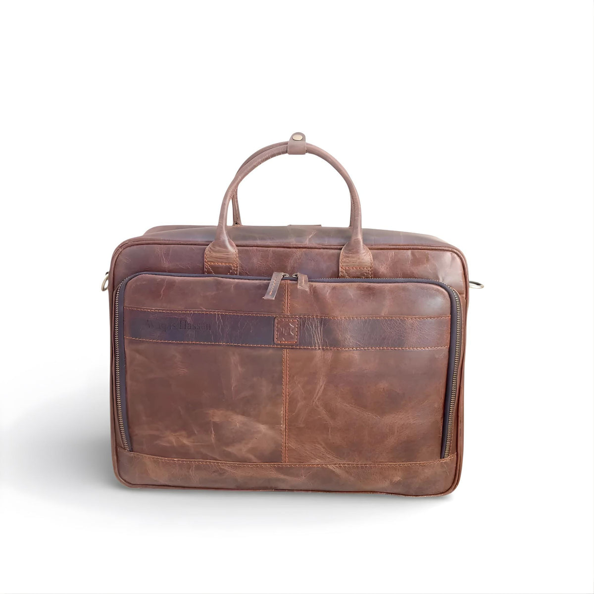 Handmade Full Grain Leather Briefcase Bag | Personalized Vintage leather Laptop Bag 15 Inch | Brown Leather Office Satchel | Gift for Him