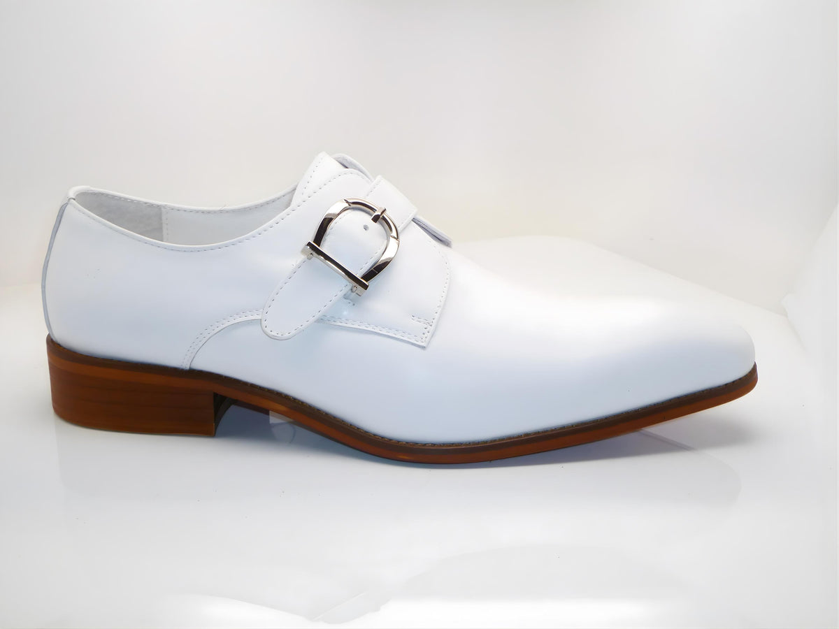 Handmade white Leather Monk Strap shoes Formal mens Dress Shoes, custom leather shoes men, gift for him