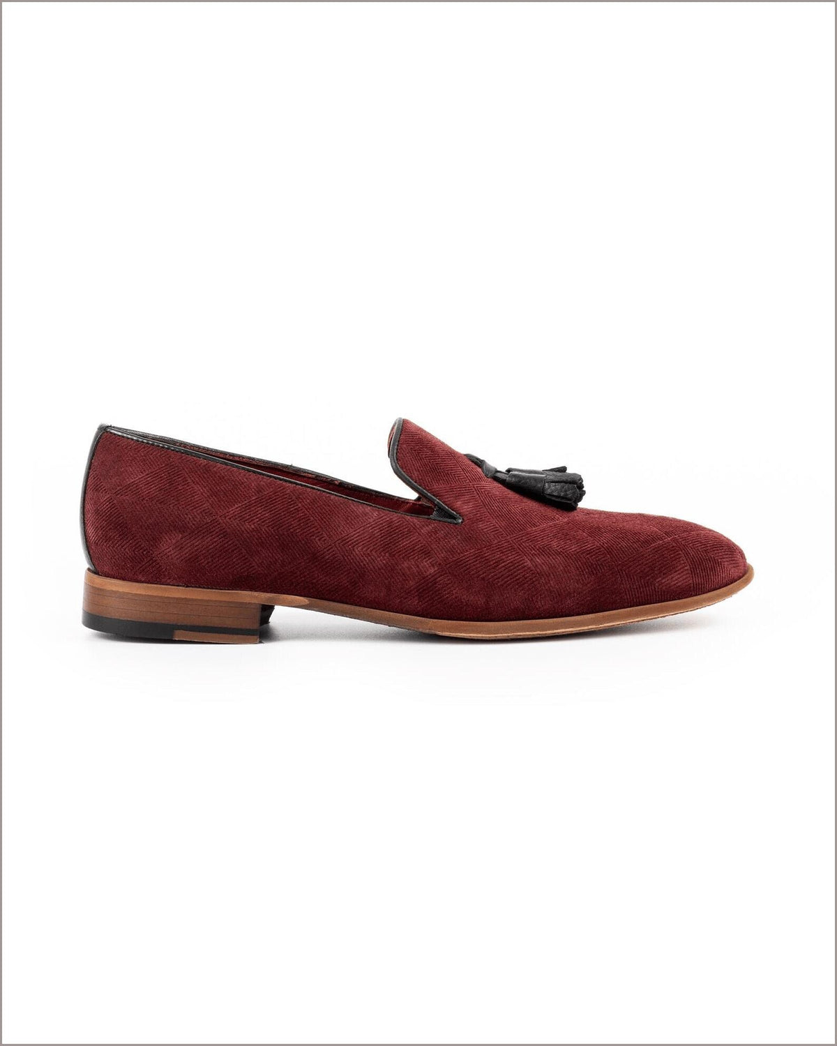 Handmade Hekla Bordeaux Suede Leather Tassel Loafers | mens wedding shoes, Gift for him