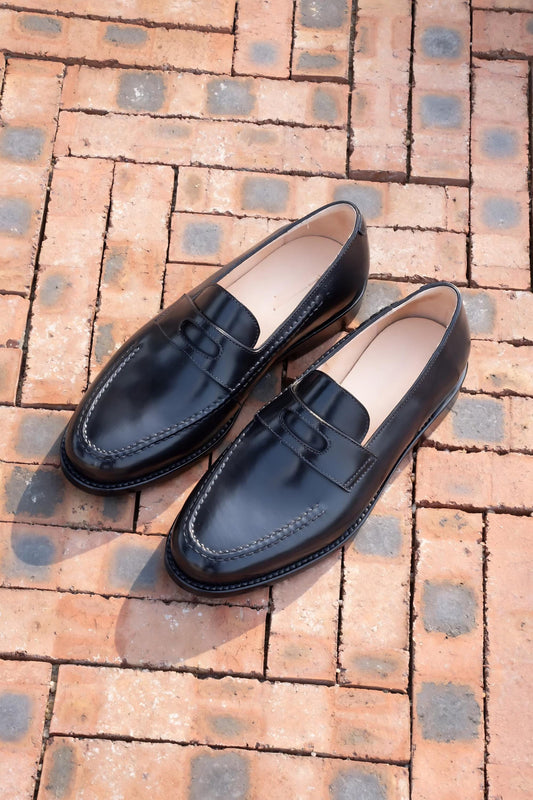 Handmade Black leather Penny Loafers Classic Leather loafers Slip On Shoes, Mens Dress shoes
