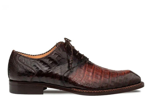 Handmade Brown Crocodile Embossed leather mens Oxfords Shoes, Vintage Lace Up mens Dress Shoes, Wedding Oxfords