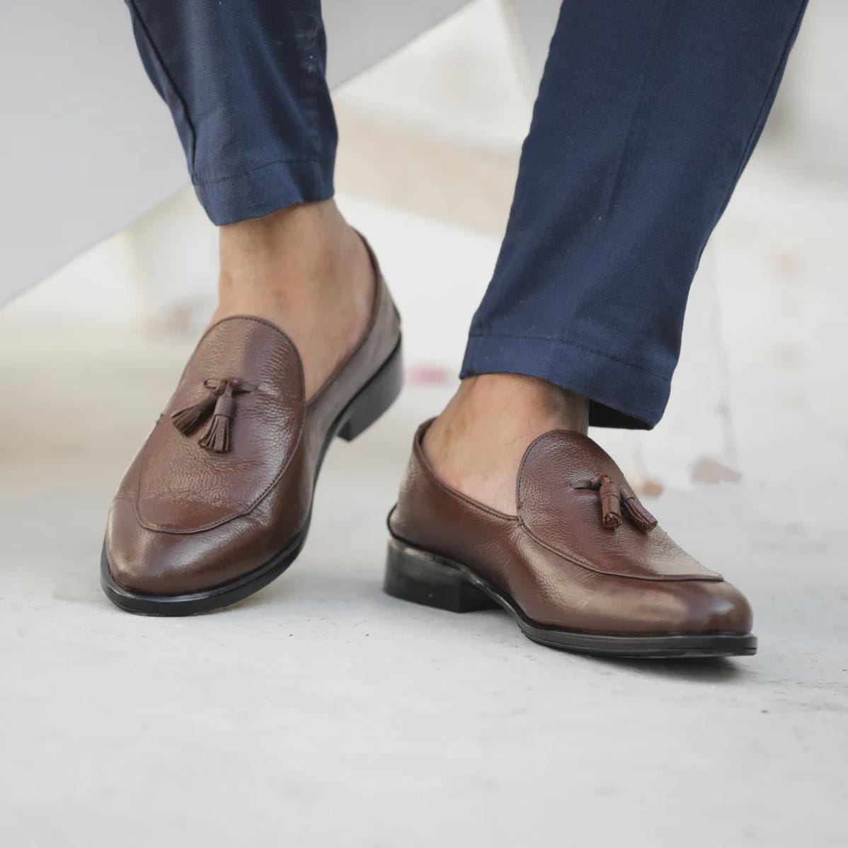 Handmade  Moccasin Slip Ons leather Loafers | Moccasin mens Dress Shoes