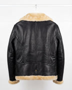 Aviator Men's Leather Jacket, Leather Coat Bomber Real Leather FUR Jacket