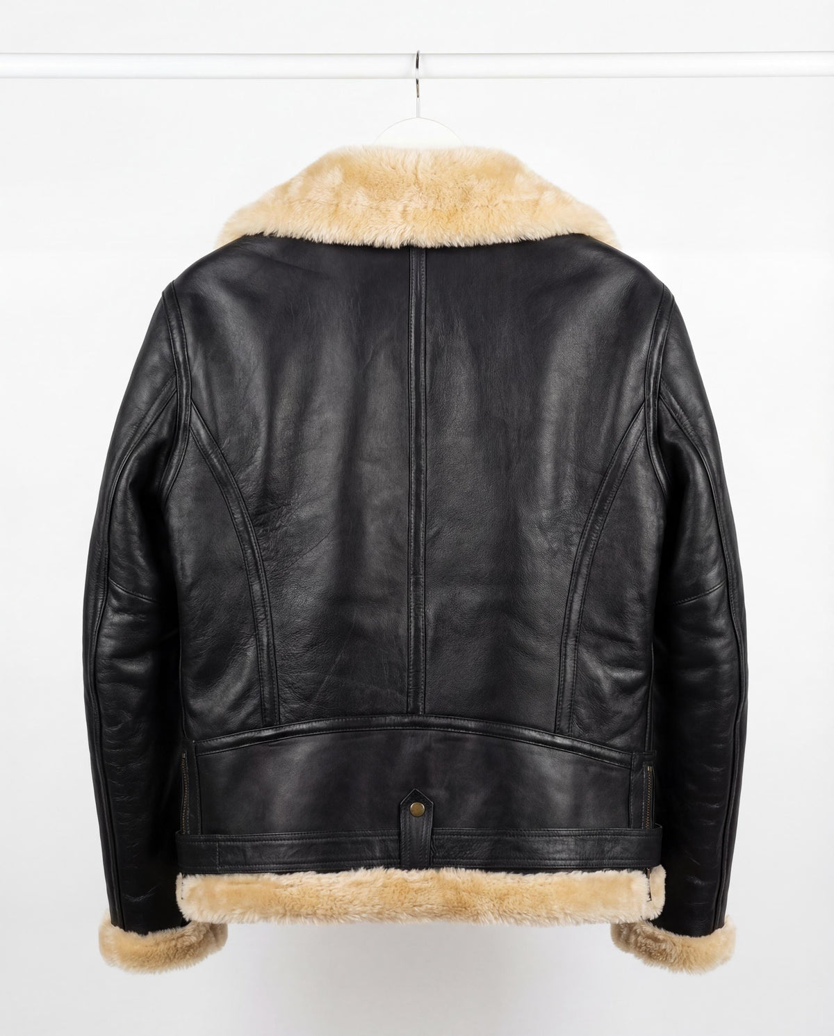 Aviator Men's Leather Jacket, Leather Coat Bomber Real Leather FUR Jacket