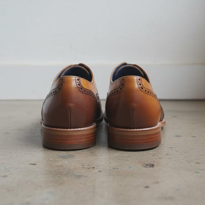 Handmade leather shoes men Two Tone Wingtip Brogue Shoes