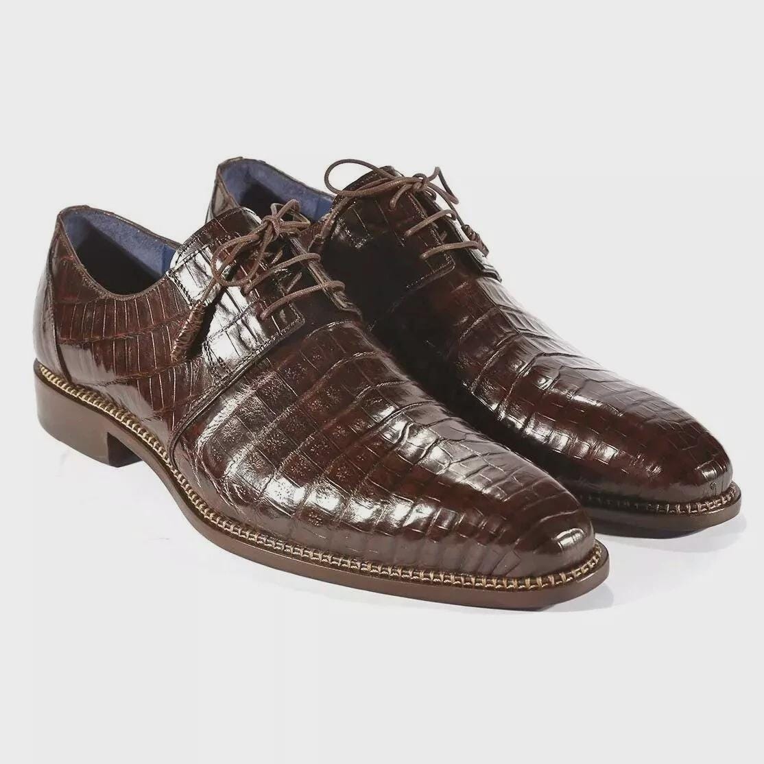 Handmade  Alligator Leather shoes Crocodile shoes, Lace up mens oxfords shoes wedding and formal foot wear