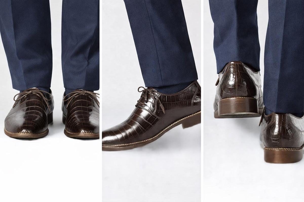 Handmade  Alligator Leather shoes Crocodile shoes, Lace up mens oxfords shoes wedding and formal foot wear