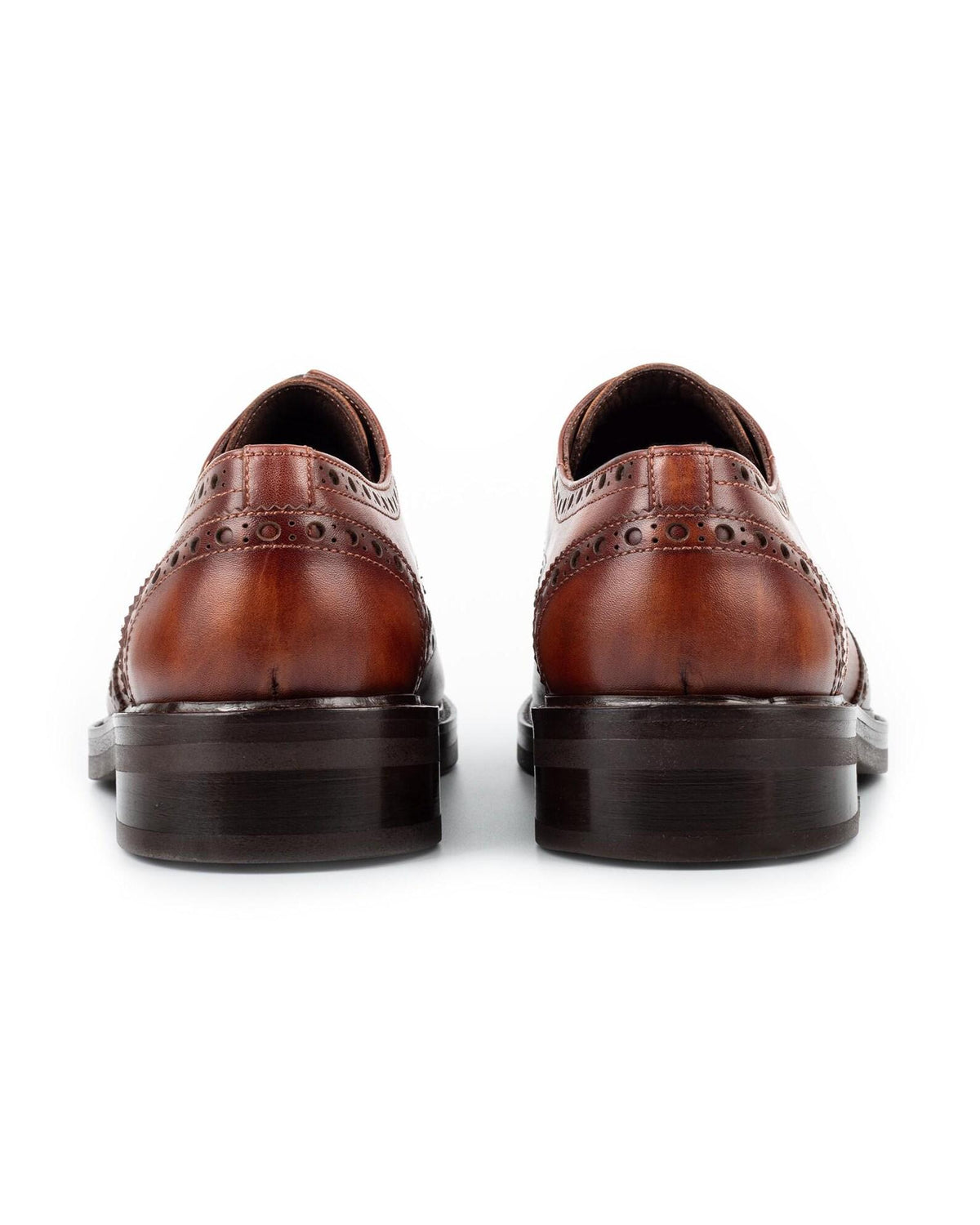Handmade Brown Leather shoes men Tan Calf mens oxfords Shoes for wedding and formal footwear