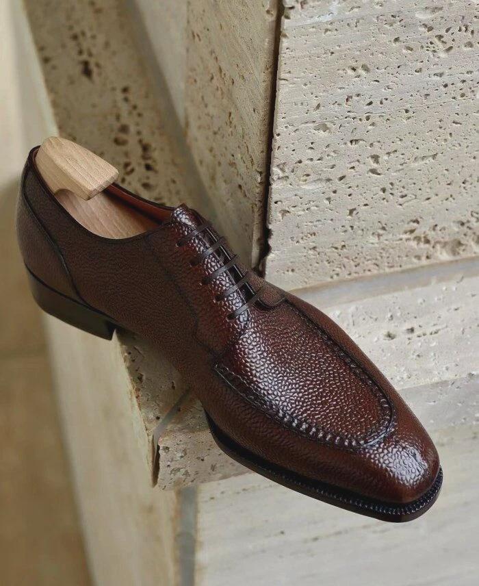 Handmade Custom Leather Shoes for Men – Bespoke Leather Dress Shoes, Handcrafted Wedding Shoes,
