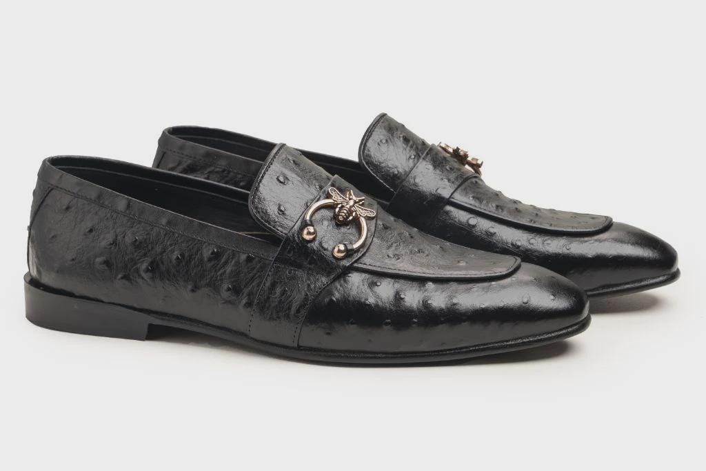 Handmade Black Leather Loafers, Mens shoes, Formal Dress Custom Leather Shoes, Gift for him