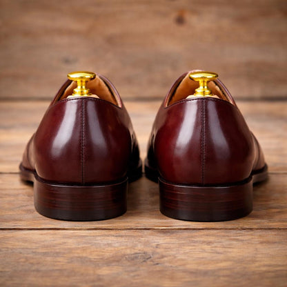 shoes for men Handmade Oxblood Leather mens Oxford Shoes, Burgundy Cap Toe mens Dress Shoes