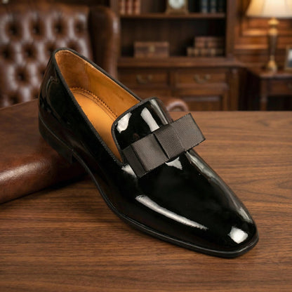 handmade Mens loafers Tolima Black Patent Leather Opera Pumps, leather shoes men Tuxedo Loafers