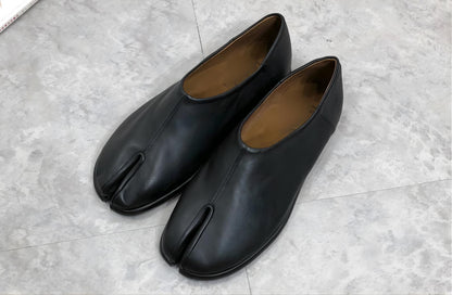 handmade tabi shoes loafer cow leather split toe mens shoes slip on loafers