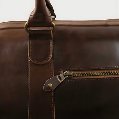 Handmade leather duffle bag| Full grain Brown leather duffle bag men, gift for him