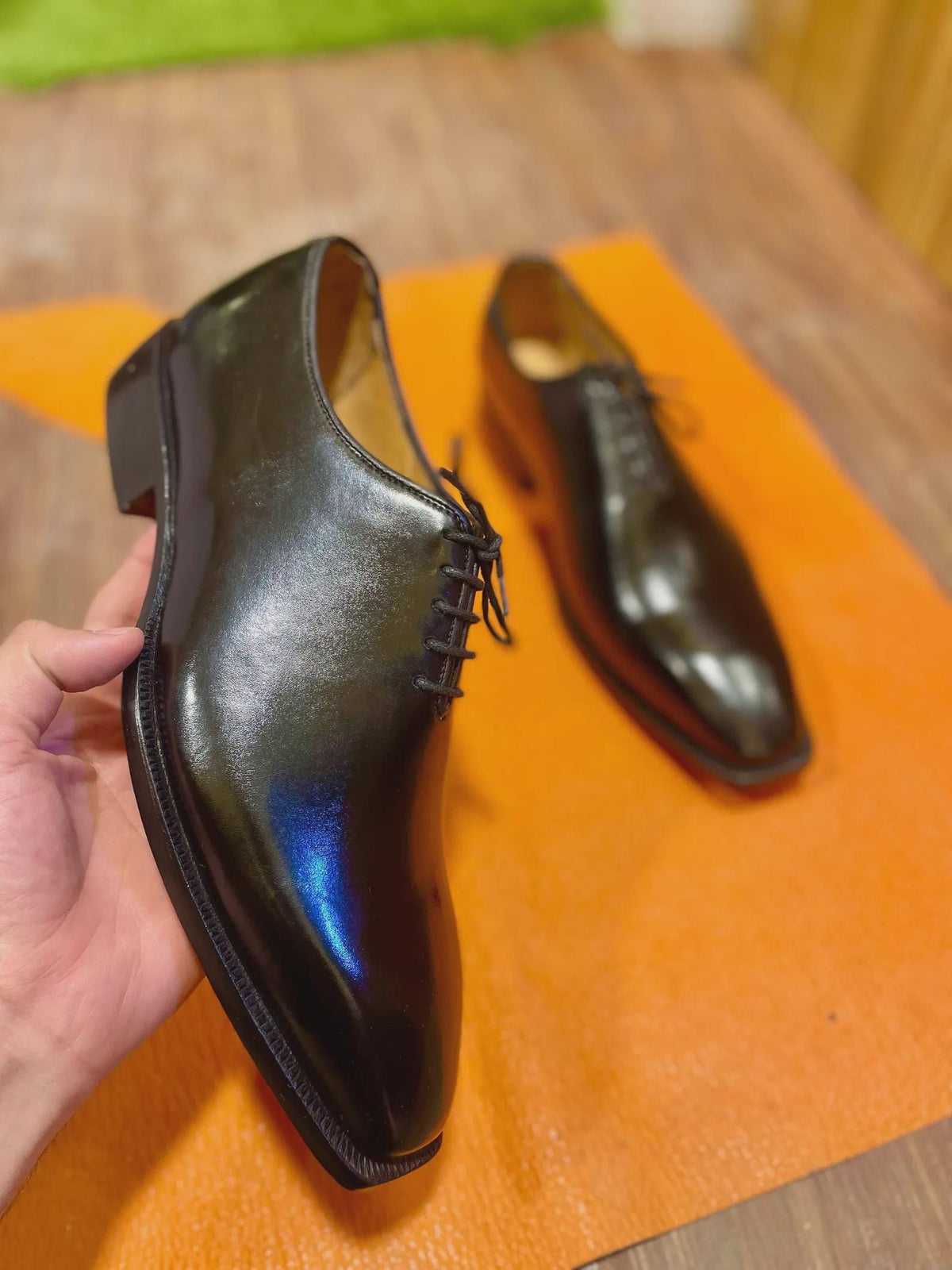 Handmade mens Oxford Shoes, Genuine Leather Red Bottom Wedding Shoes For Men