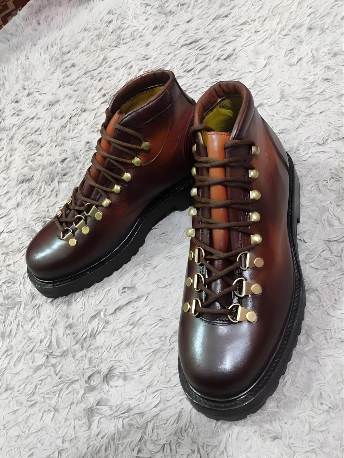 Handmade Hiking Boots brown | Lace Up Leather Boots mens