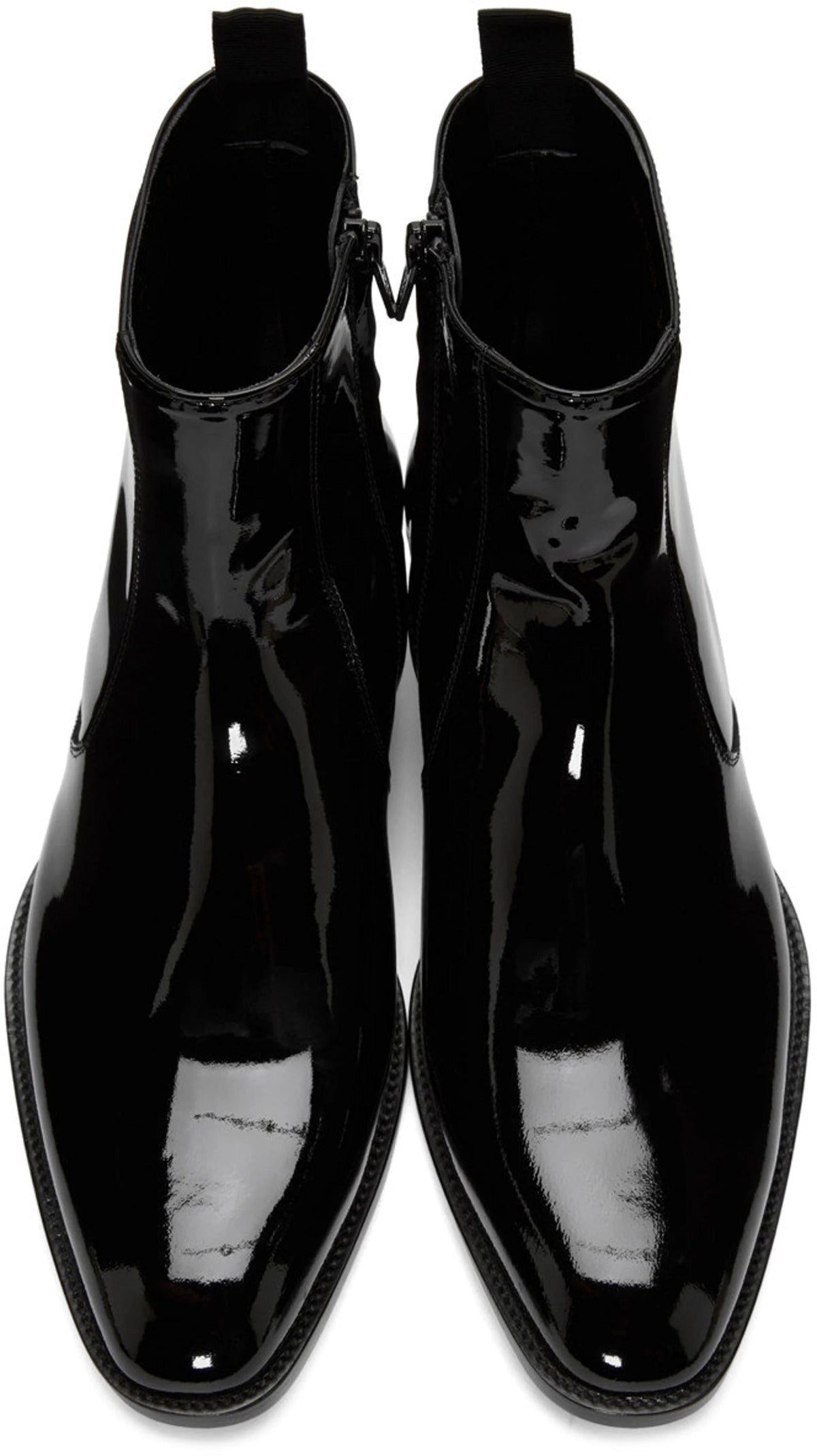 Handmade Mens Black Leather Side Zipper Ankle Leather Boots | Goodyear Welted