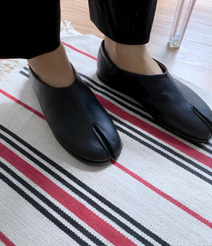 handmade tabi shoes loafer cow leather split toe mens shoes slip on loafers