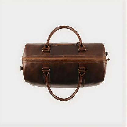 Handmade leather duffle bag| Full grain Brown leather duffle bag men, gift for him