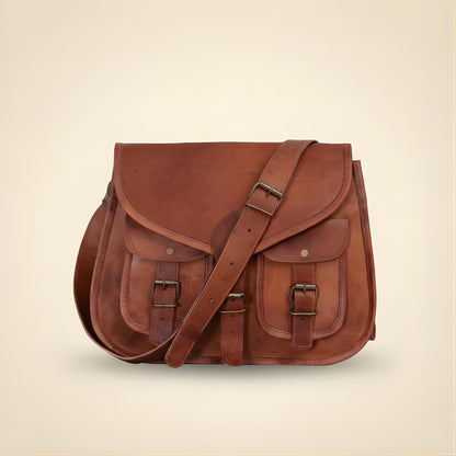 Leather Crossbody Bag | Handmade Messenger Satchel | Genuine Leather Shoulder Bag for Travel and Everyday use for Men & Women |