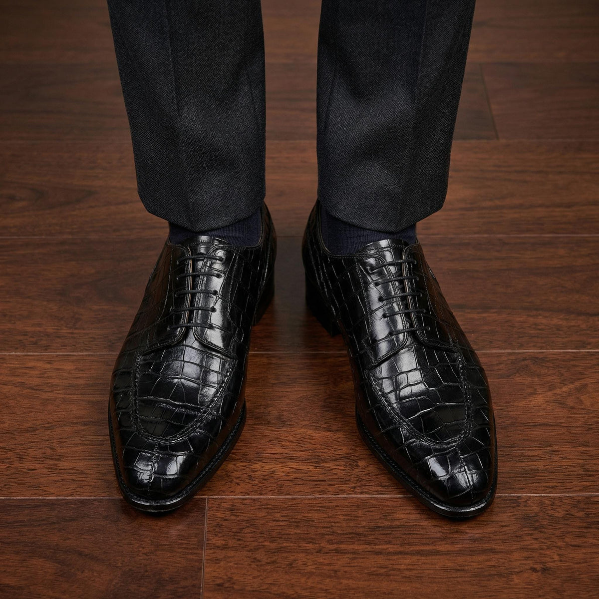 Alligator shoes mens black handmade crocodile embossed wholecut Oxfords dress shoes | wedding shoes, groom gift for him