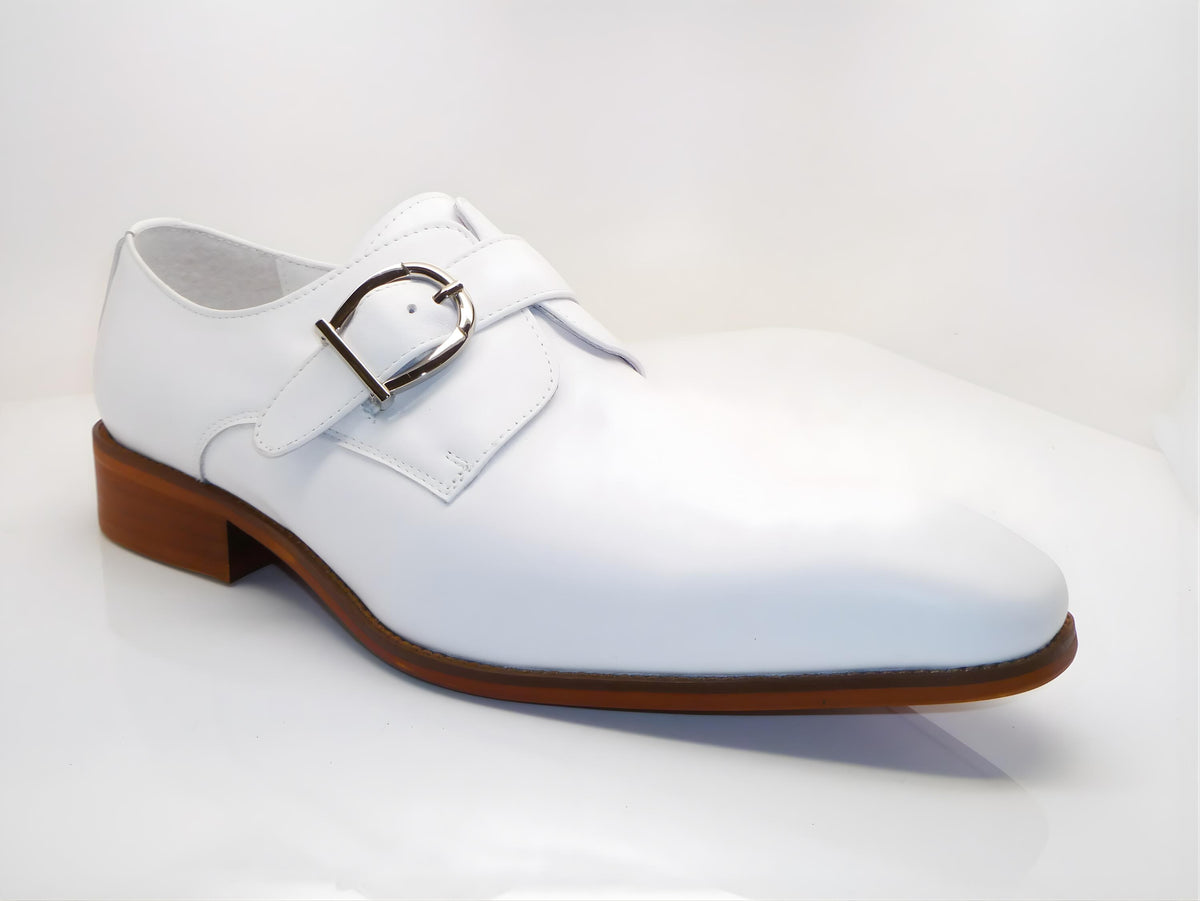Handmade white Leather Monk Strap shoes Formal mens Dress Shoes, custom leather shoes men, gift for him