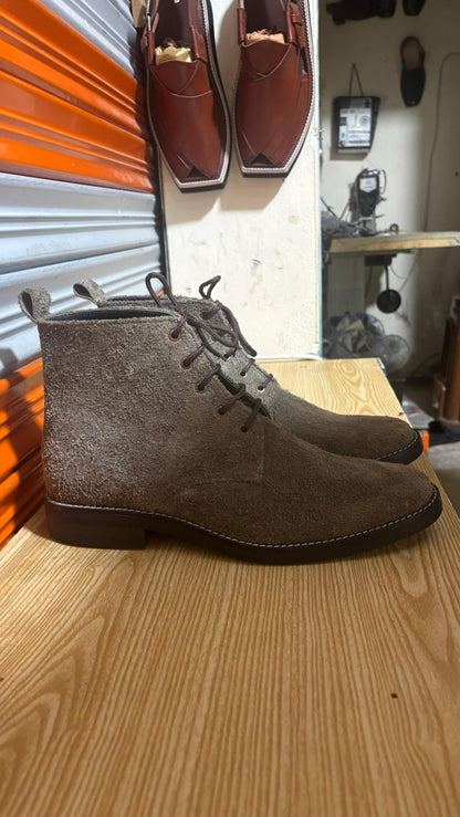 mens ankle boots Suede Leather Boots Handmade mens boots in gray colour,  giftsforhim
