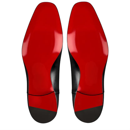 Oxford shoes men black – handmade cap toe leather dress shoes red sole | wedding shoes, groom shoes, gift for him