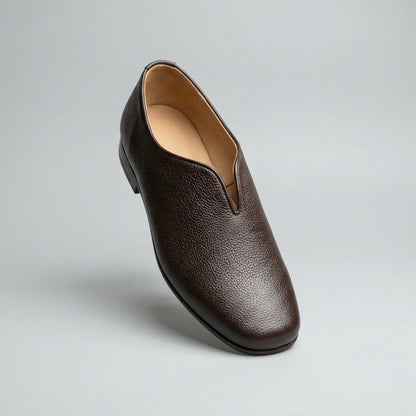mens leather slippers Slip on shoes men handmade leather slippers black leather pebble grain loafer | khussa mojari, mens slippers