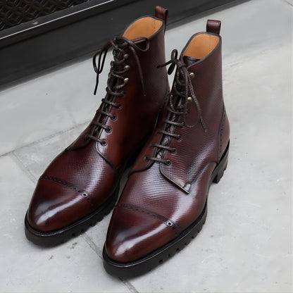 Ankle boots handmade oxblood leather lace up mens ankle boots | dress leather boots, giftsforhim