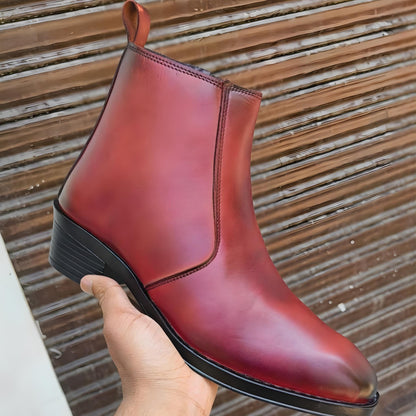 ankle boots handmade burgundy leather Chelsea boots mens | oxblood dress leather boots, giftsforhim