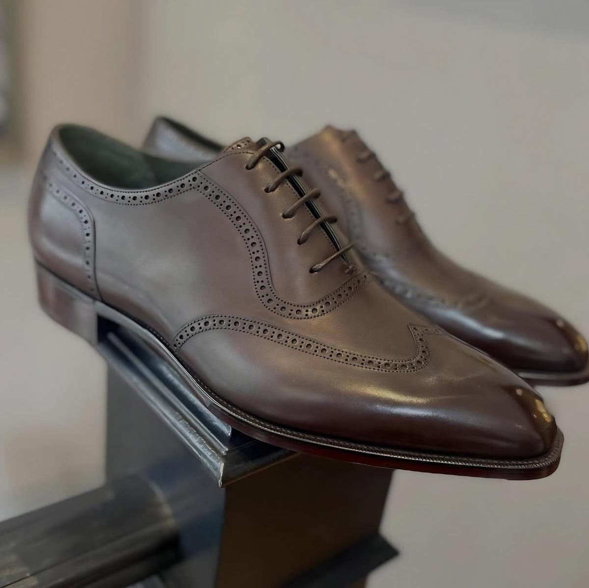 Mens Oxford Dress Shoes Handmade shoes brown Leather shoes Brogue Classic Formal Shoes made to your measurement