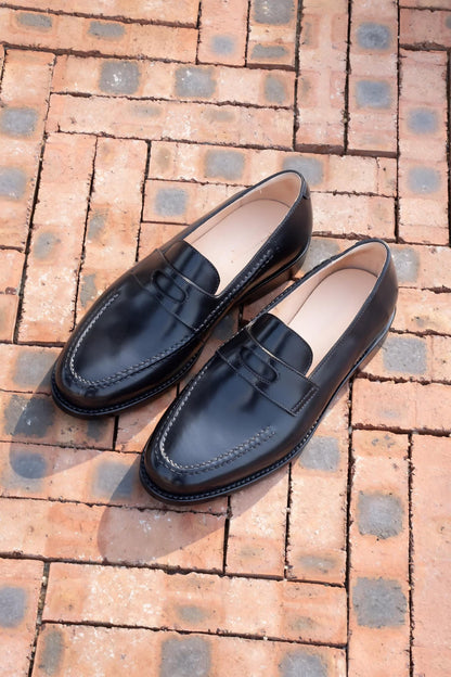 Handmade Black leather Penny Loafers Classic Leather loafers Slip On Shoes, Mens Dress shoes