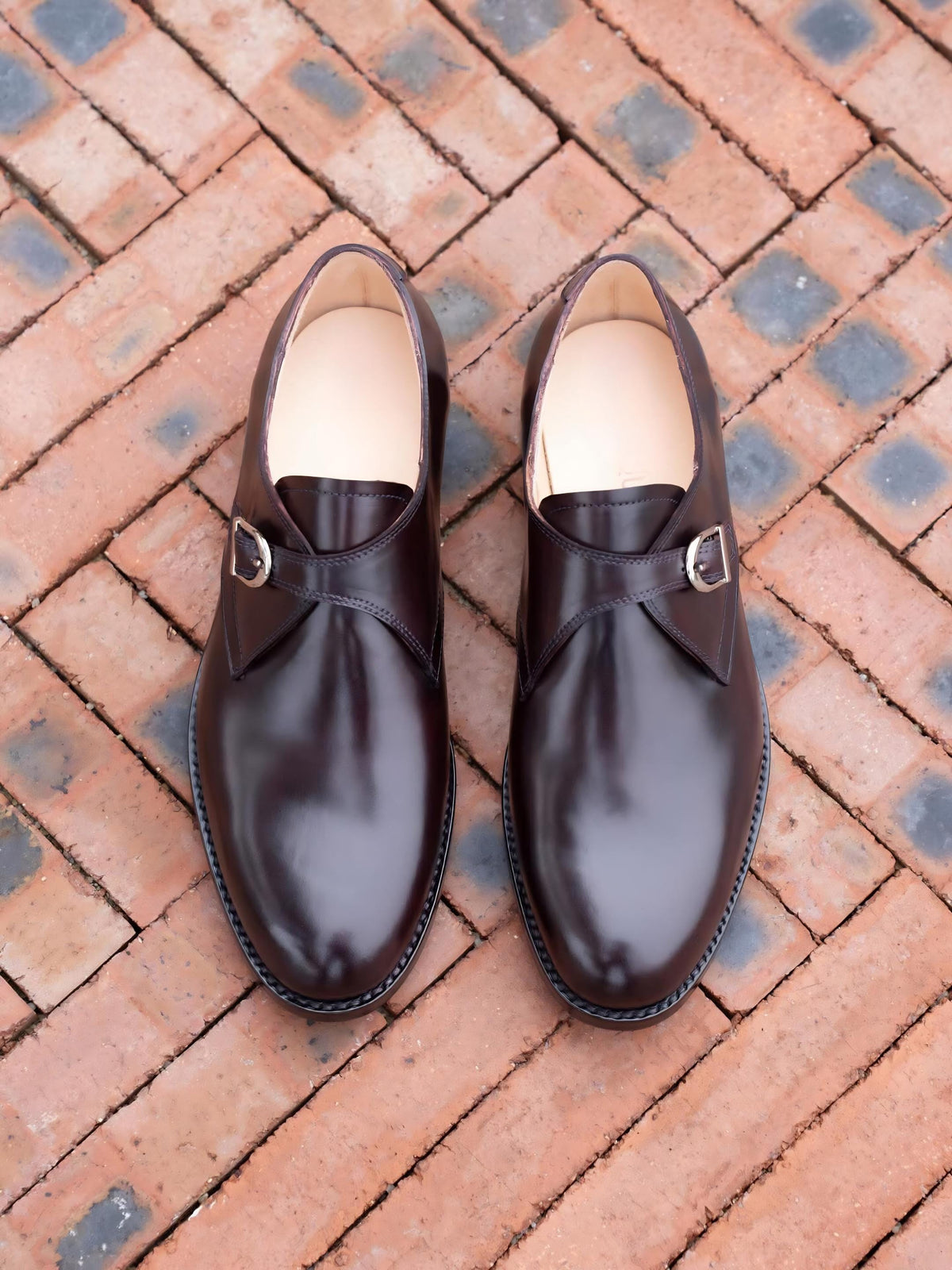 Handmade Brown single Monk leather Shoes Mens leather shoes, wedding shoes