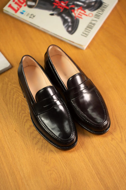Handmade Black Penny Loafers for Men | Luxury Leather Loafers | Mens Slip On Dress Shoes | Classic Formal Shoes | Italian Style Loafers