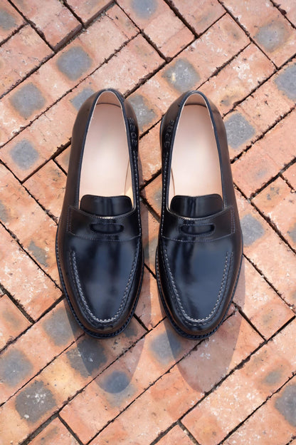 Handmade Black leather Penny Loafers Classic Leather loafers Slip On Shoes, Mens Dress shoes