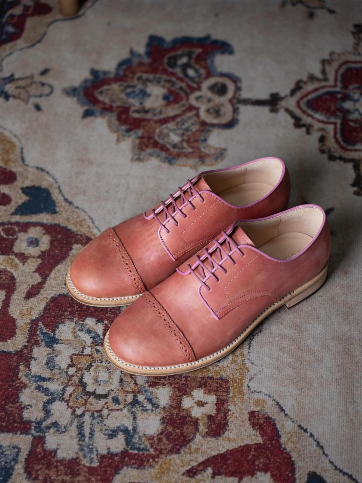 Handmade Brown Cap Toe Derby Shoes | Leather Dress Shoes | Wedding Groom Shoes | Lace Up leather shoes men