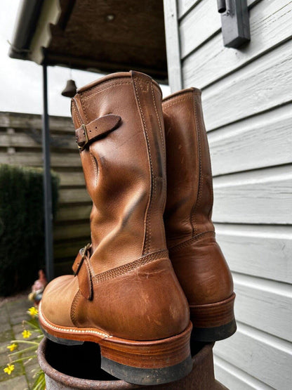Handmade Brown Leather Engineer Boots | Vintage Motorcycle Boots