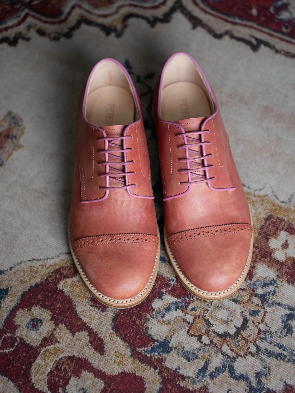 Handmade Brown Cap Toe Derby Shoes | Leather Dress Shoes | Wedding Groom Shoes | Lace Up leather shoes men