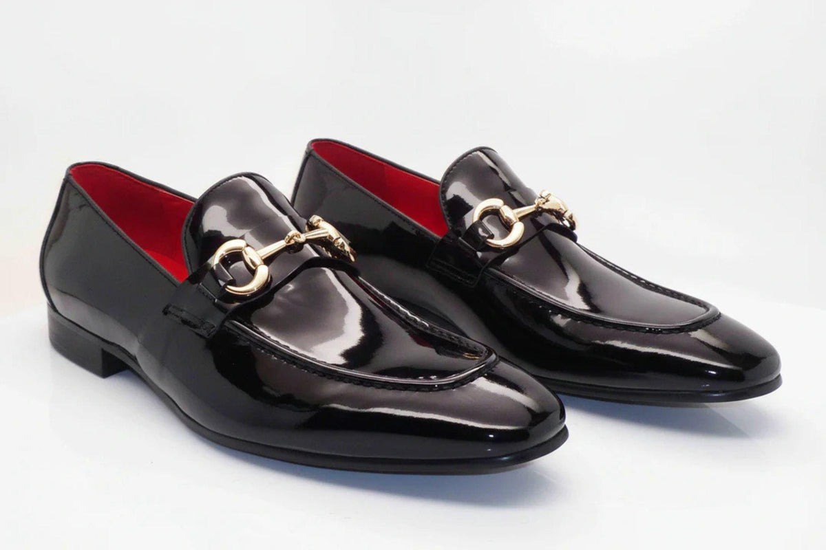 Handmade leather loafers for men | Calf leather mens loafers| penny loafers in black with golden buckle wedding shoes