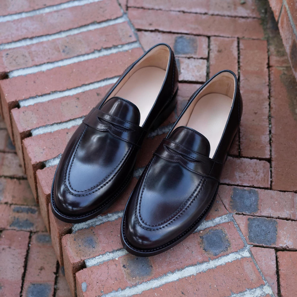 Handmade Black and Brown Penny Loafers for Men | Leather Slip On Dress Shoes | Formal Wedding Loafers
