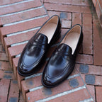 Handmade Black and Brown Penny Loafers for Men | Leather Slip On Dress Shoes | Formal Wedding Loafers
