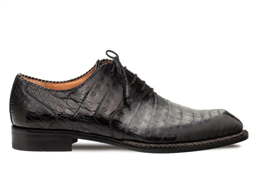 Handmade Black & Grey Croc Embossed Leather mens Oxfords Shoes  mens  Dress Shoes | Lace Up Leather Shoes
