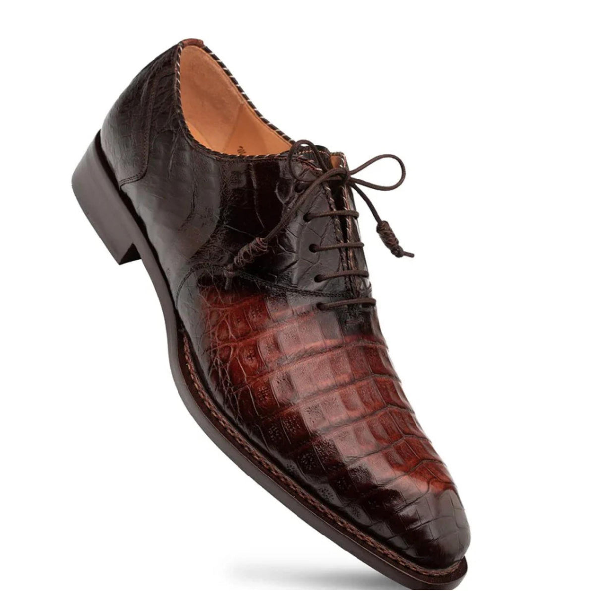Handmade Brown Crocodile Embossed leather  mens Oxfords Shoes, Vintage Lace Up mens Dress Shoes, Wedding Oxfords