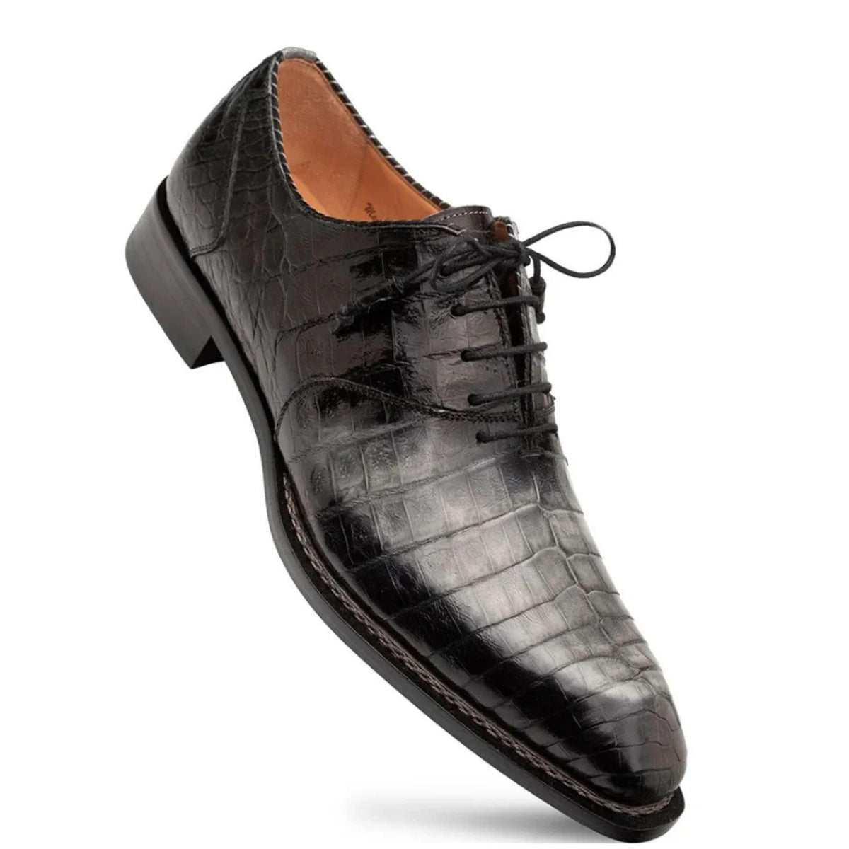 Handmade Black & Grey Croc Embossed Leather mens Oxfords Shoes  mens  Dress Shoes | Lace Up Leather Shoes