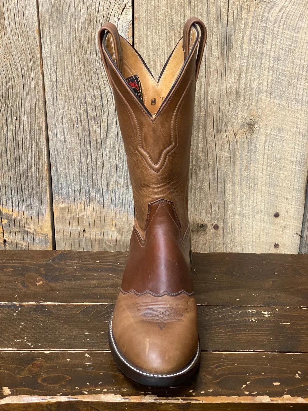 Full Grain Leather Cowboy Boots Unisex, Handmade Western Boots, Horse Riding Boots, Round Toe Leather Boots, Ranch Boots