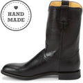 Black Leather Cowboy Boots | Handmade Western Boots | Unisex Roper Boots