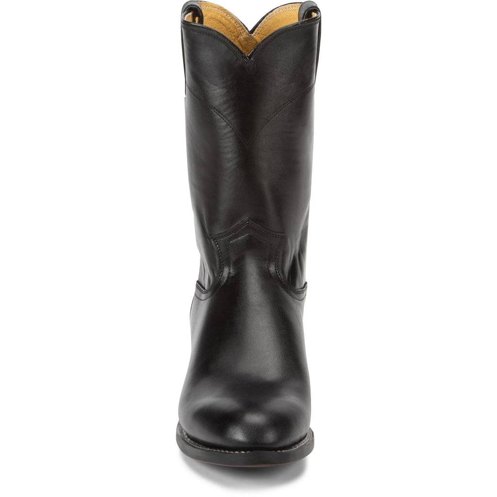 Black Leather Cowboy Boots | Handmade Western Boots | Unisex Roper Boots