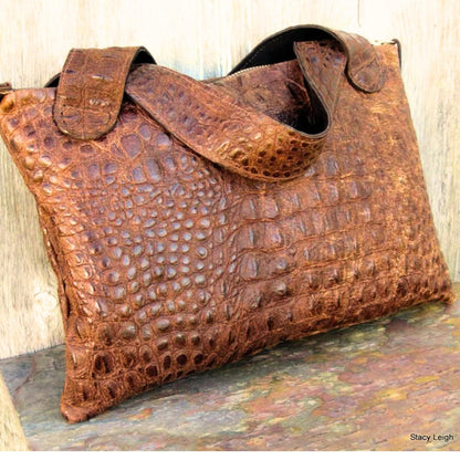 Genuine Leather Handbag for Women | Handmade Exotic Leather Shoulder Bag | Real Alligator Purse